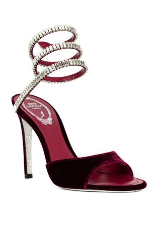 Cleo Spark Sandal In Red Velvet RENE CAOVILLA | C12610105VL013444RUBINO